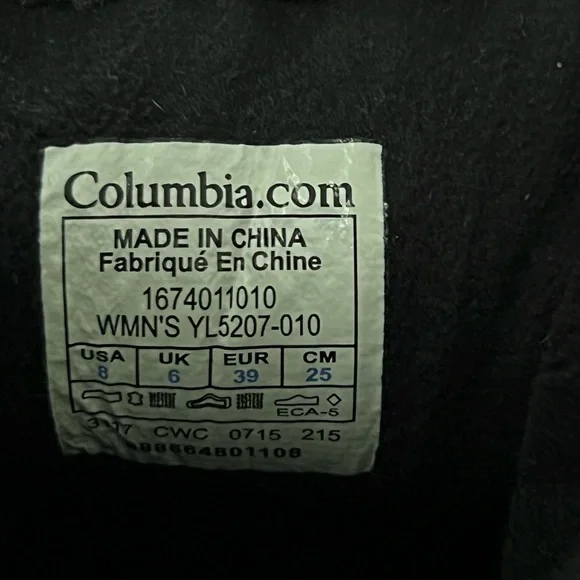 Columbia Omni Tech Quilted Winter Insulated Snow Boot Suede Black Size 8 - Picture 6 of 6